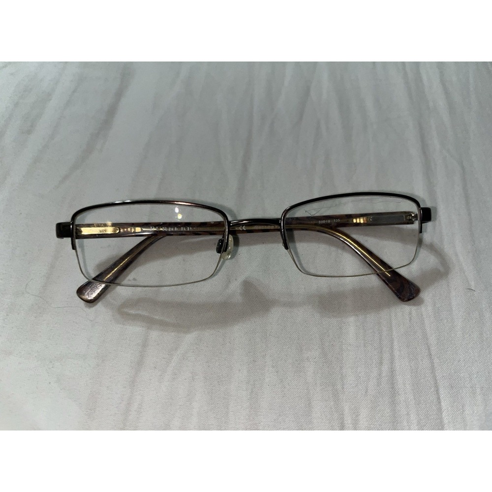 Burberry Eyeglasses B 1012 1012 Brown Half Rim Frame Italy 50[]19 135